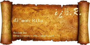 Ámon Rita névjegykártya